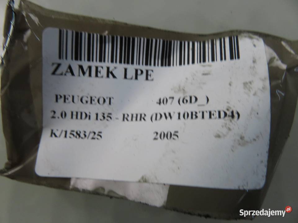 ZAMEK LEWY PRZEDNI PEUGEOT 407 6D 9660698280 osobowe małopolskie