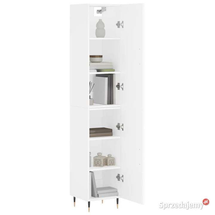 Wysoka szafka biała 345x34x180 materiał Warszawa