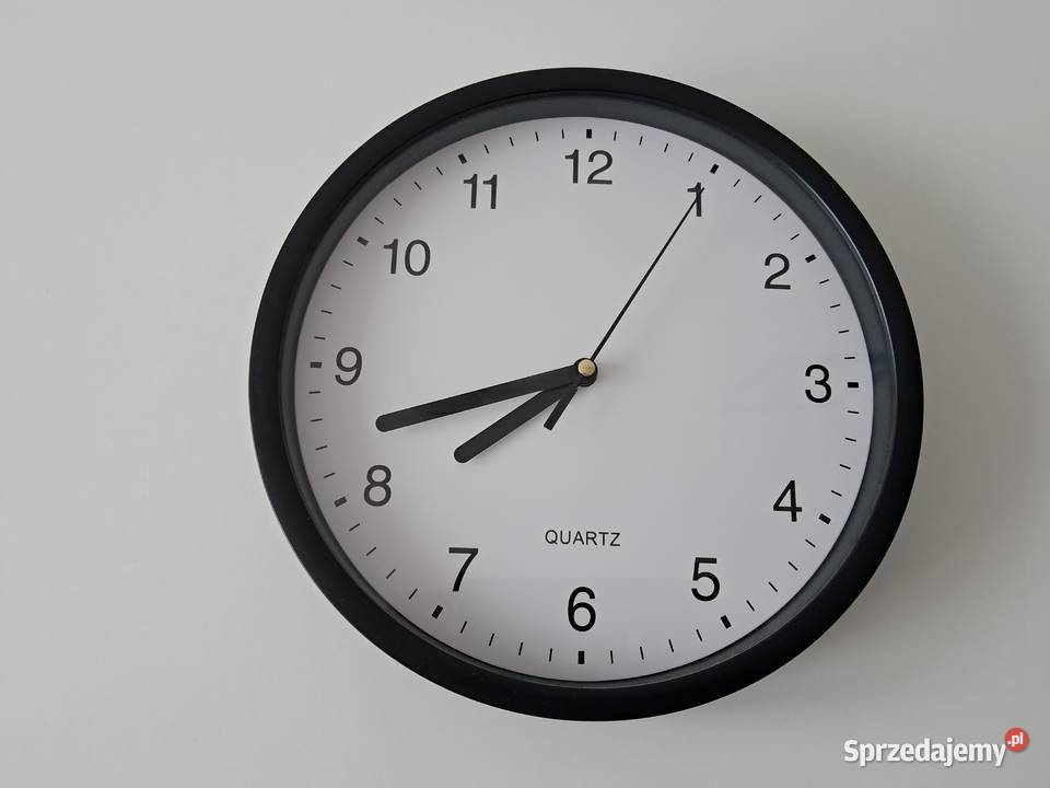 Zegar ścienny Quartz do sprzedania czarny Dom i Ogród Kraków