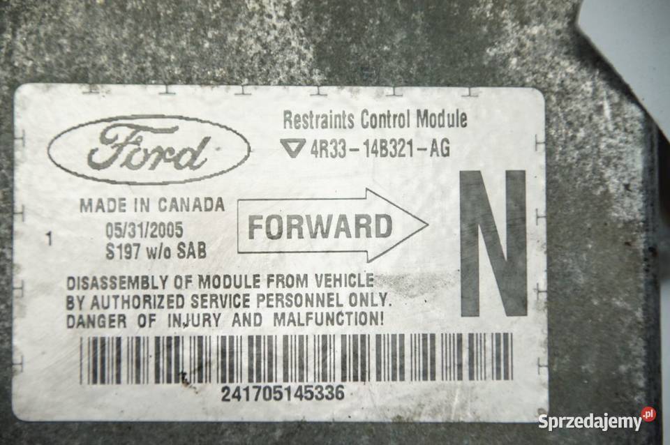 SENSOR AIRBAG FORD MUSTANG V 4R3314B321AG Lipno sprzedam