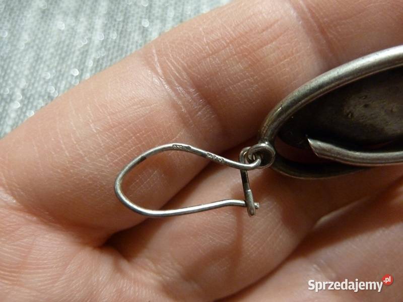 kolczyki srebrne z hematytem Radom