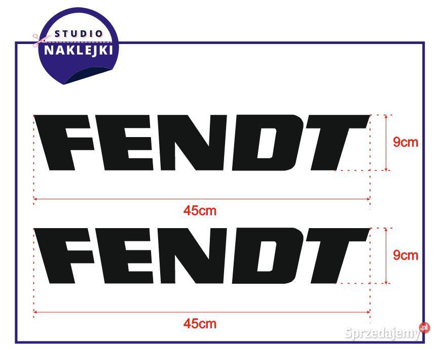 Naklejka FENDT 50x8 Traktor Wózek Widłowy biały Mogilno sprzedam