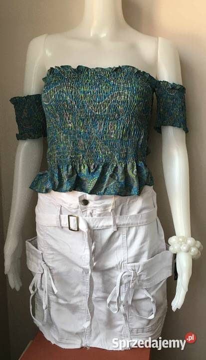 Bluzka hiszpanka z jedwabiu naturalny 8 wzorów żółty/złoty Białystok