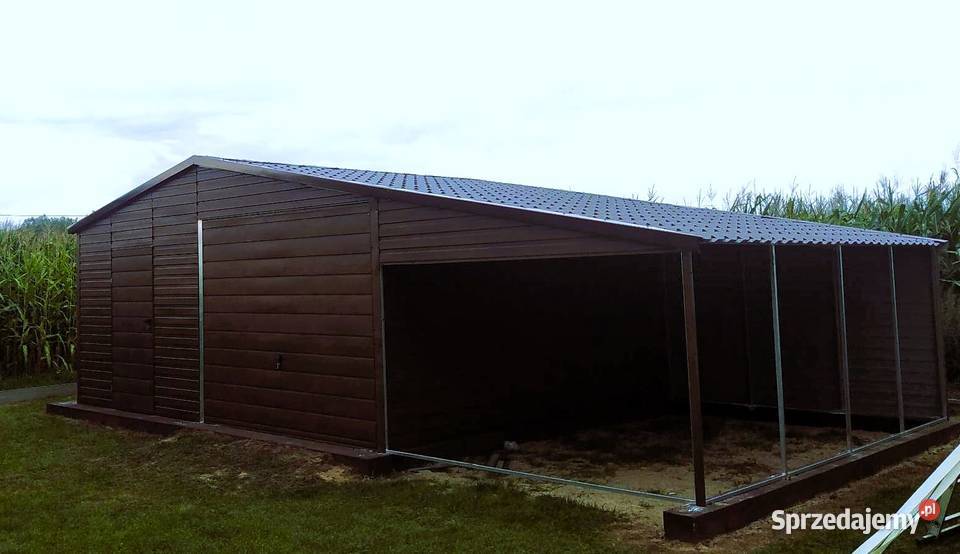 TANI Garaż Blaszany 3x5 Drewnopodobny Garaże Poddębice