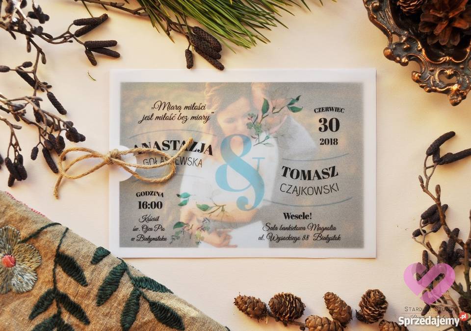 Wyjątkowe zaproszenia ślubne Pergamenta Stardust Białystok