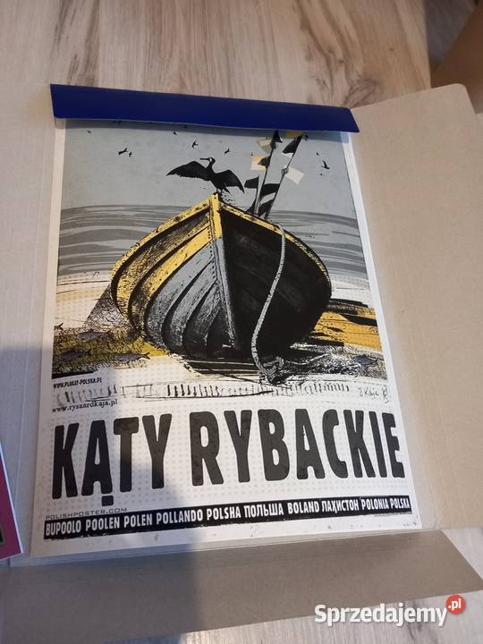 Plakat A3 Kąty Rybackie vintage style czarny warmińsko-mazurskie Olsztyn