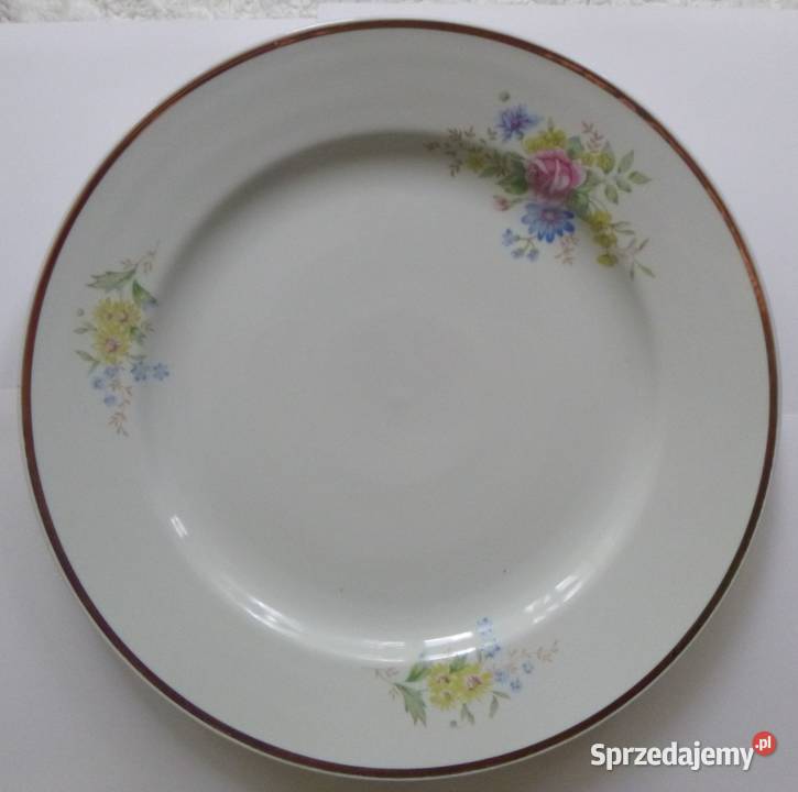 Rosyjski duży okrągły półmisek 35 fabryka Dulewo biały Warszawa
