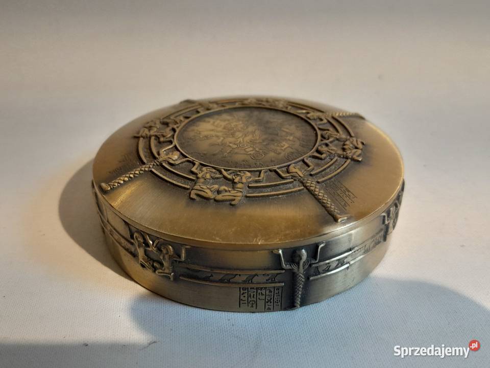 Egipska mosiężna szkatułka na biżuterię używana śląskie Dąbrowa Górnicza