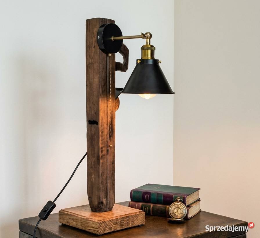 Wyjątkowa lampa stojąca Loft Rustikal Rękodzieło Trzciana