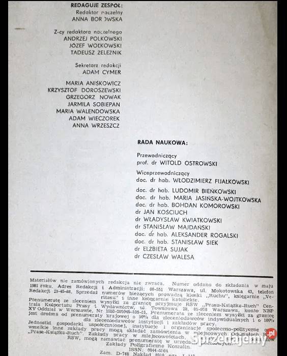 Życie i myśl 78 1981 Kard S Wyszyński Chełm