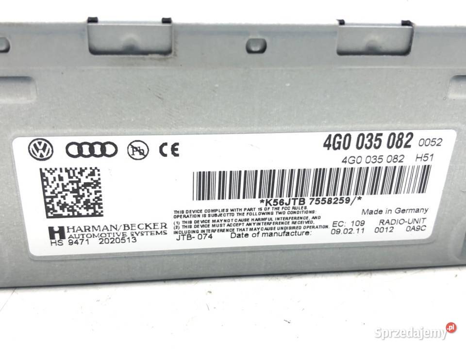 TUNER RADIA AUDI A4 B8 4G0035082 0715 ODTWARZACZ