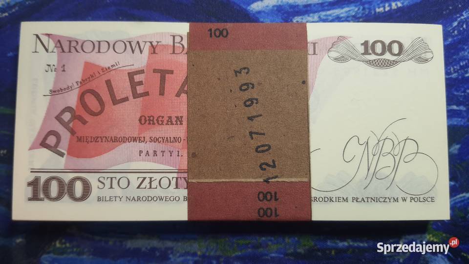 PACZKA 100 x 100 złotych 1986 UNC s MH