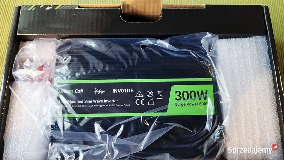 Przetwornica napięcia Green 12V na 230V 300W600W Czarna Białostocka