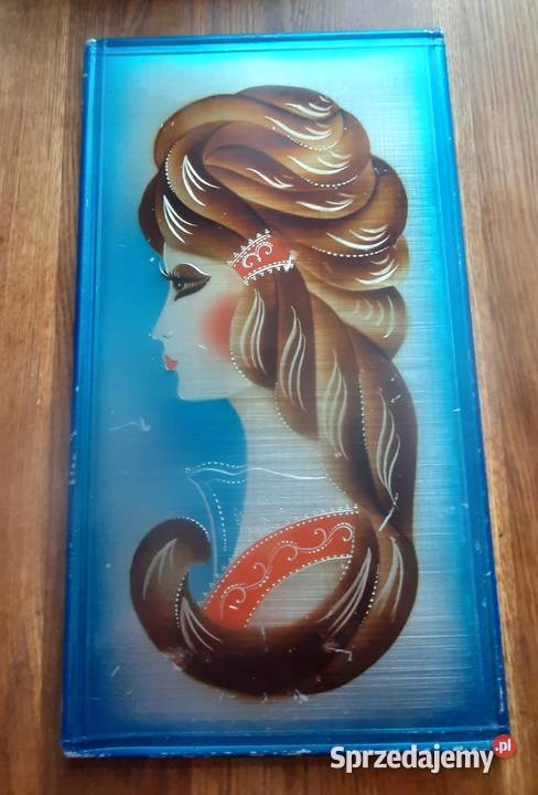 Aluminiowy obraz ścienny z lat 80 tych