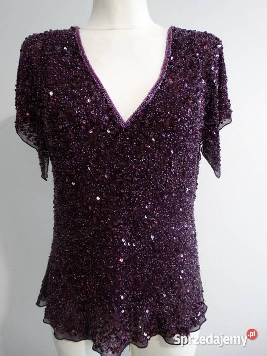 Bluzka Jedwabna 100 Jedwab Balowa Wieczorowa Łomża