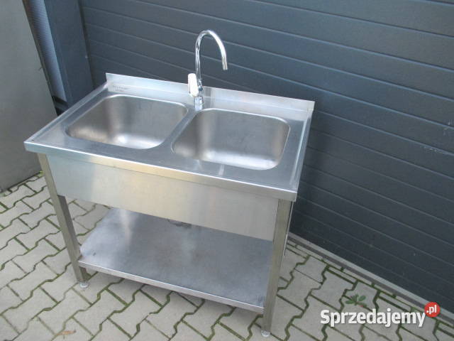 Zlew 2 Komory Dwukomorowy Z Półką Stal wielkopolskie