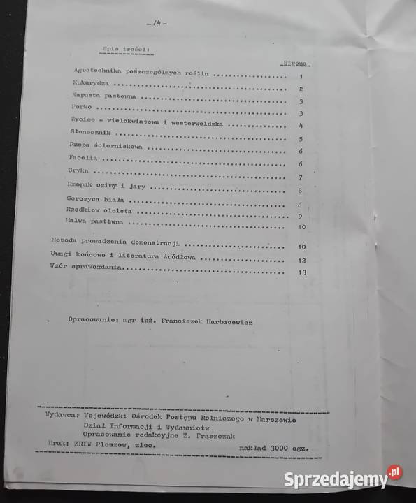 Instrukcja deminstracyjna WOPR Marszew Uprawa Antykwariat Antykwariat Koźminek sprzedam