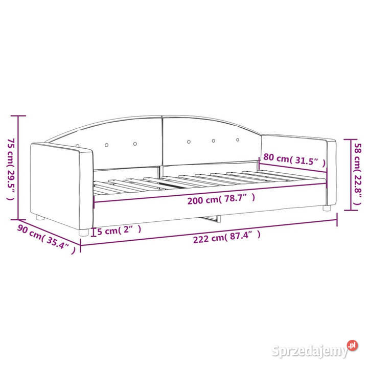Łóżko dzienne różowe obite aksamitem 80x200 Warszawa
