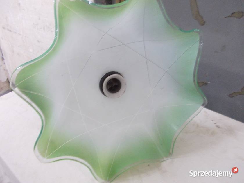 Stara lampa wisząca szkło i mosiądz Bielsko-Biała