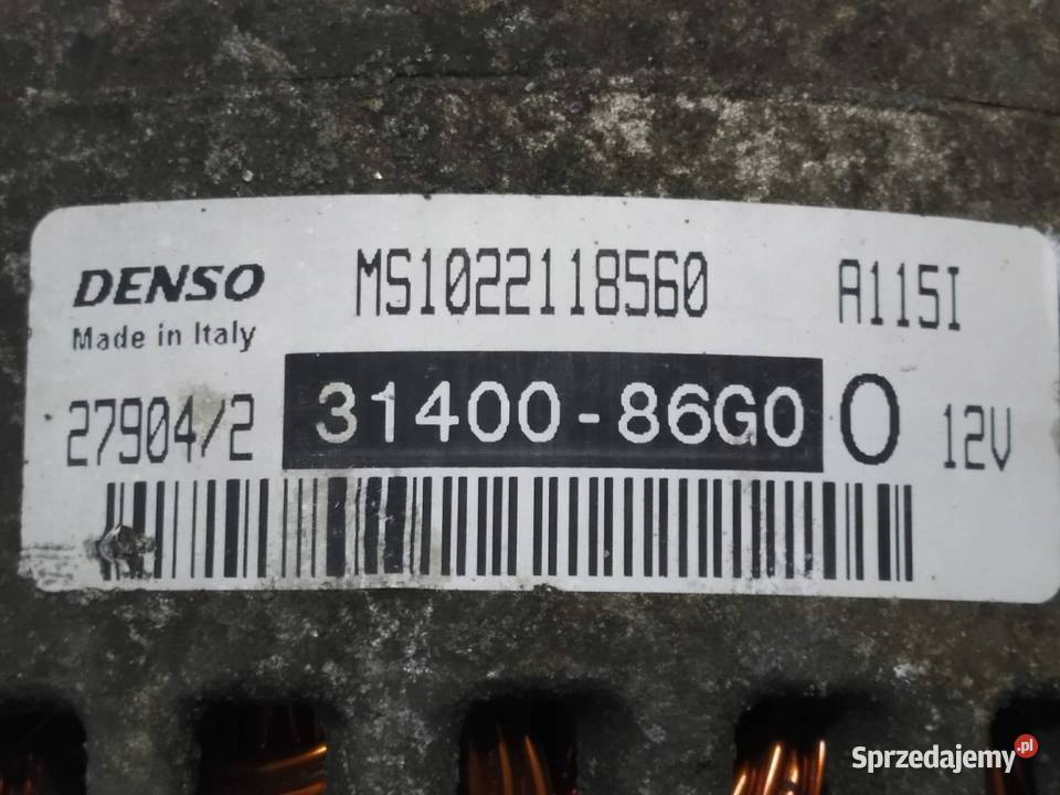 ALTERNATOR 3140086G0 13 16V Suzuki Ignis Rok produkcji 2004