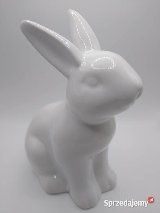 Zając siedzący Ceramika Ozdoba biały Gdańsk