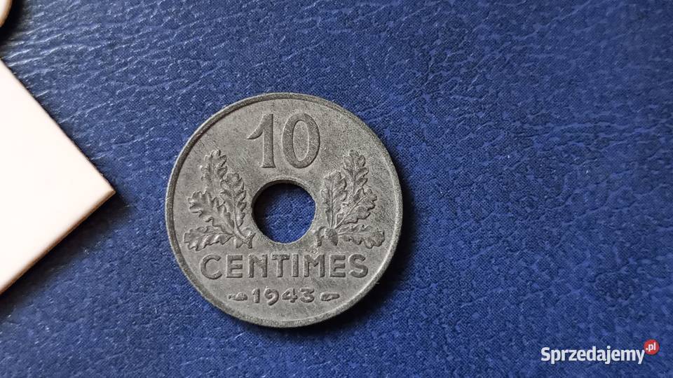 Stare monety 10 centym 1943 Francja Lesko sprzedam