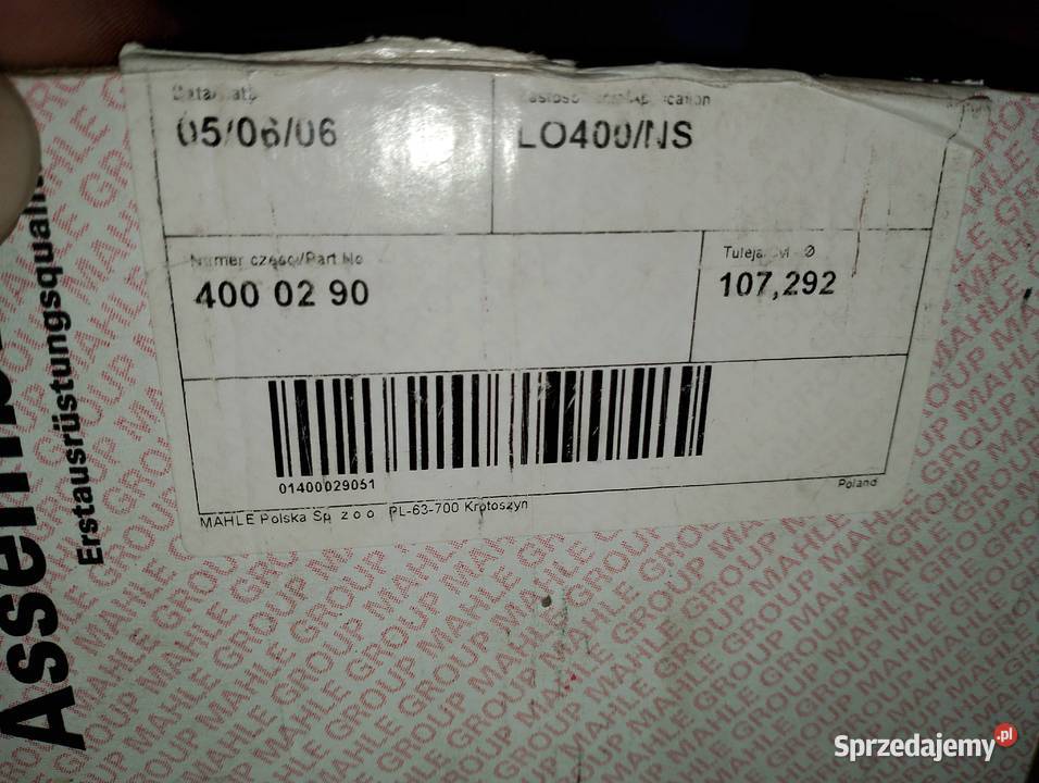 Zestaw naprawczy silnika SW400 TURBO MAHLE Brak Tyczyn