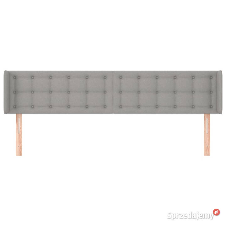 Zagłówek uszak jasnoszary 163x16x7888 tkanina mazowieckie