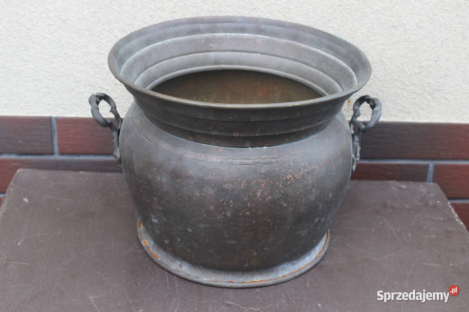 stary mosiężny garnek Kalisz