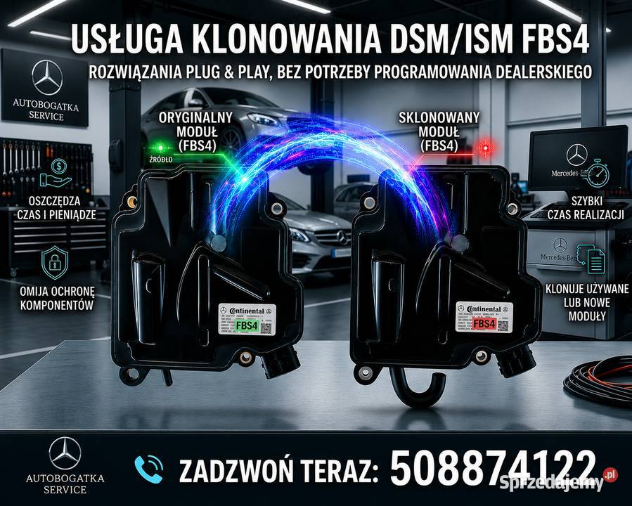 Usługa klonowania Mercedes FBS4 DSM ISM W222 W223 W213 W205