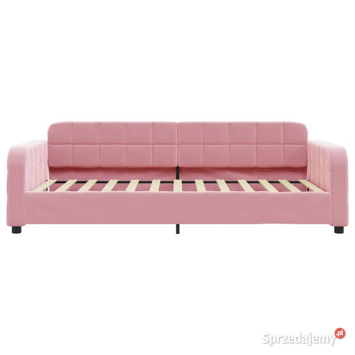 Sofa z materacem do spania różowa aksamit 90x200 224cm Warszawa