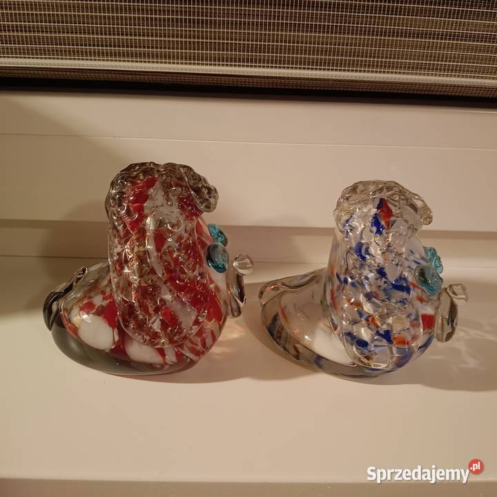 Szklane figurki pieski w stylu Murano