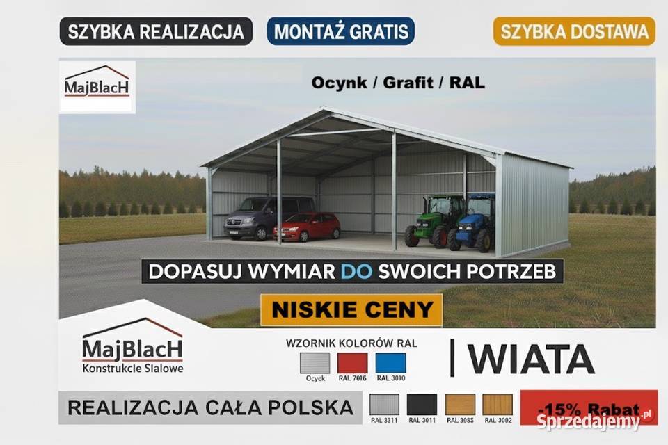A181Garaż Ocynkowany kolory RAL Blaszak Sprzedaż sprzedam