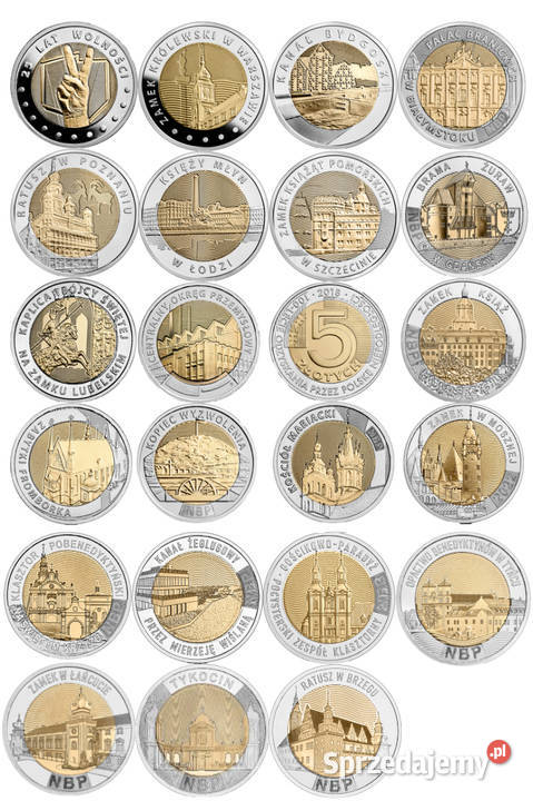Komplet 23 monet 5 z lat 2014 2025 w kapslach 21 Numizmatyka Warszawa