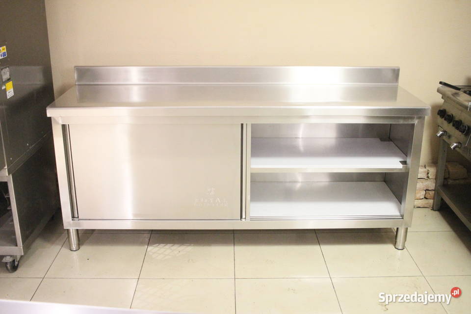 Stół przyścienny z szafką z drzwiami suwnymi Gastronomia Pszczyna