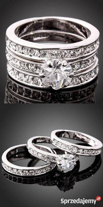 Trzy pierścionki w jednym Cyrkonie śląskie Katowice