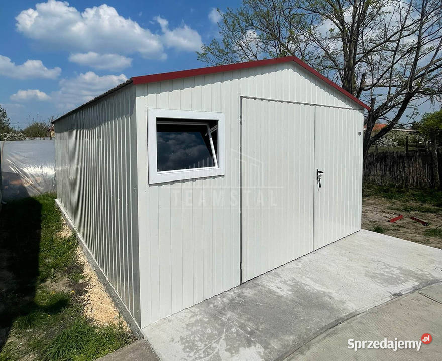 Garaz blaszany 5x6m brama dwuskrzydłowa 2x okno kujawsko-pomorskie Włocławek