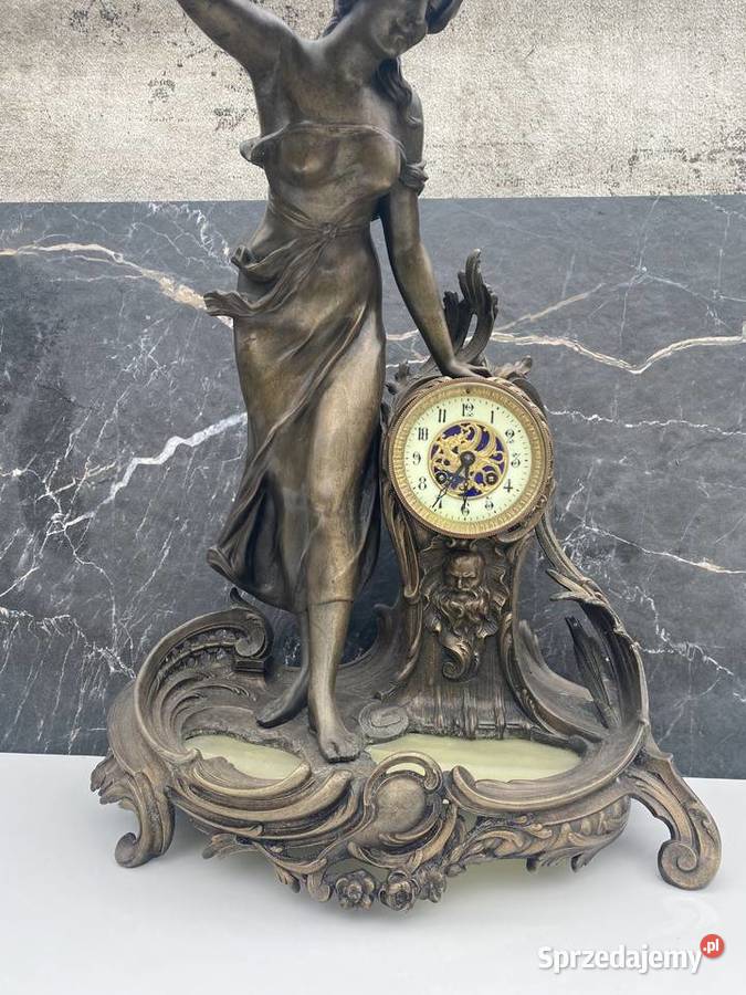 Mosiężny zegar kominkowy wielkopolskie Ostrzeszów