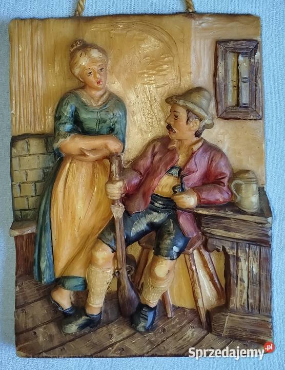 Stary niemiecki relief woskowy Wachsrelief Opole