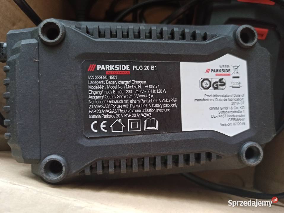 Ładowarka akumulatorowa Parkside PLG 20 B1 45A z Ładowarki