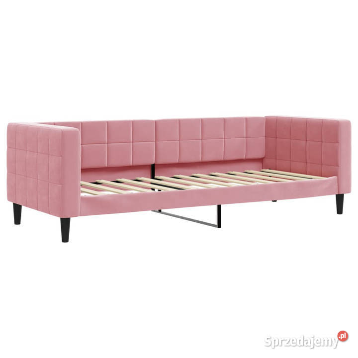 Sofa rozsuwana z szufladami różowa aksamit mazowieckie Warszawa
