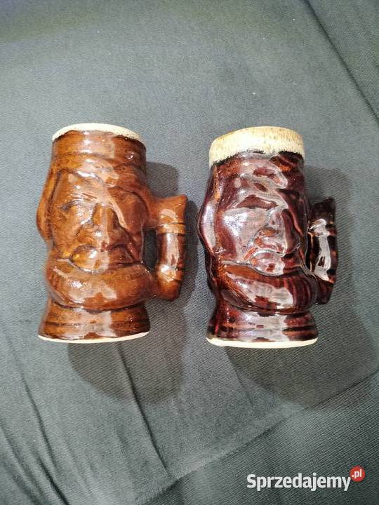 Kufle do piwa ceramika fajka PRL zestaw zachodniopomorskie Choszczno