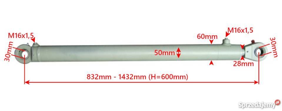 Siłownik Cylinder TUR TŁOK SKOK 600 Promocja Solec Kujawski