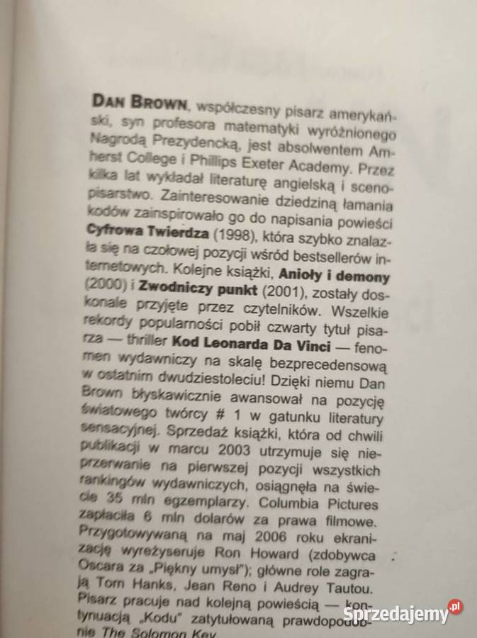 Kod Leonarda da Vinci Dan Brown sprzedam