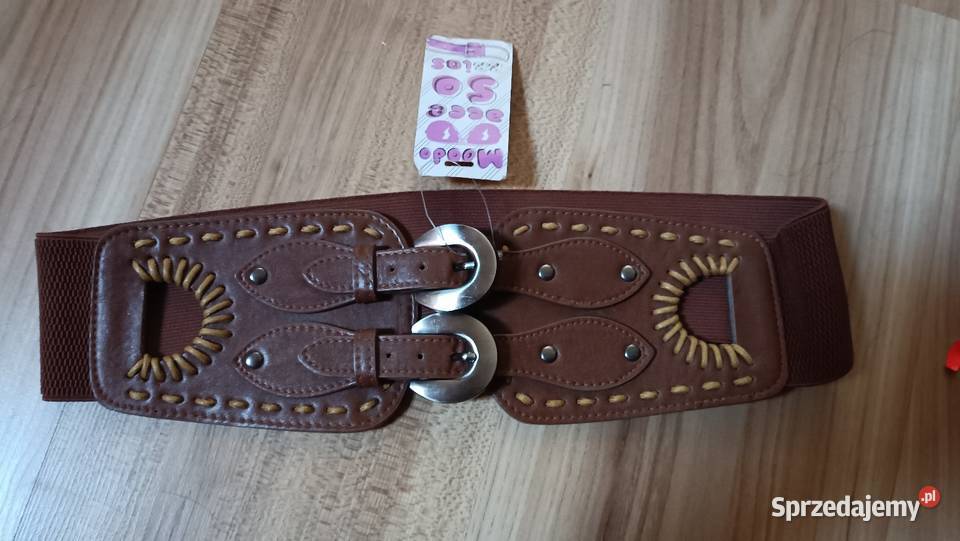 Szeroki brązowy pasek vintage Białystok