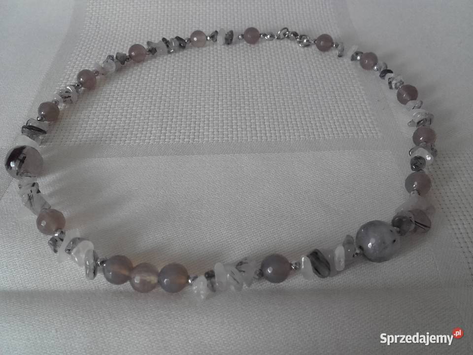 Naszyjnik agat kwarc hematyt Zegarki i Biżuteria Warszawa