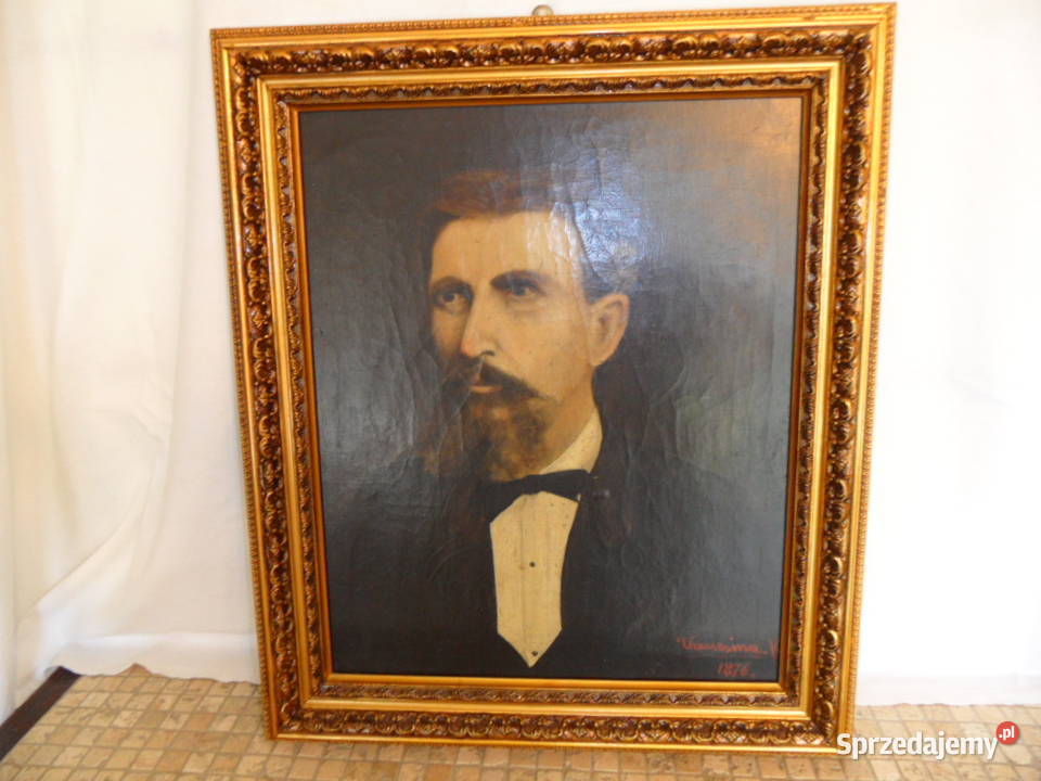 Stary obraz 19 wiek 1870 Malarstwo lubelskie Lubartów