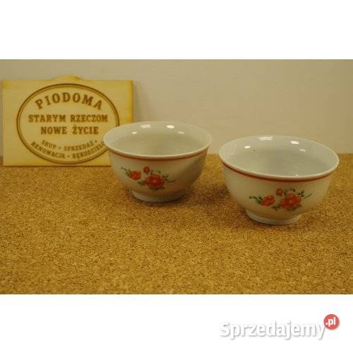Komplet 2 miseczek porcelanowych w kwiatowy wzór śląskie