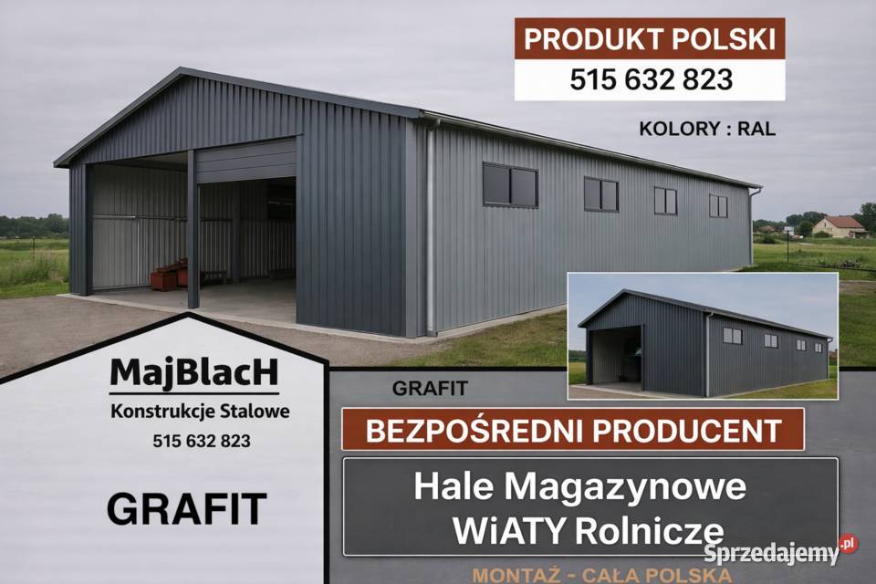 Wiata Rolnicza HALA Garaż Blaszany Magazyn Sprzedaż