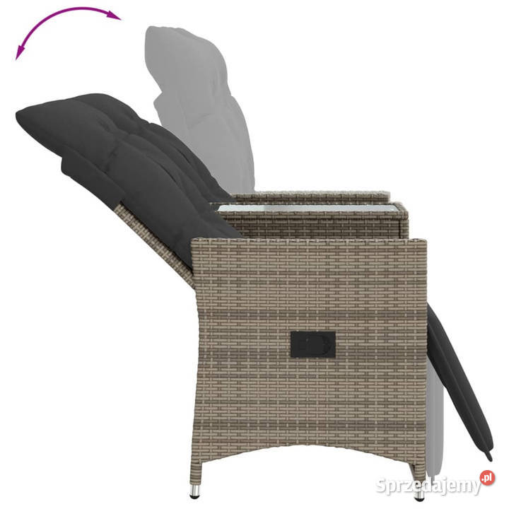 Rozkładana sofa ogrodowa 2 os ze stolikiem szara Krzesła ogrodowe sprzedam